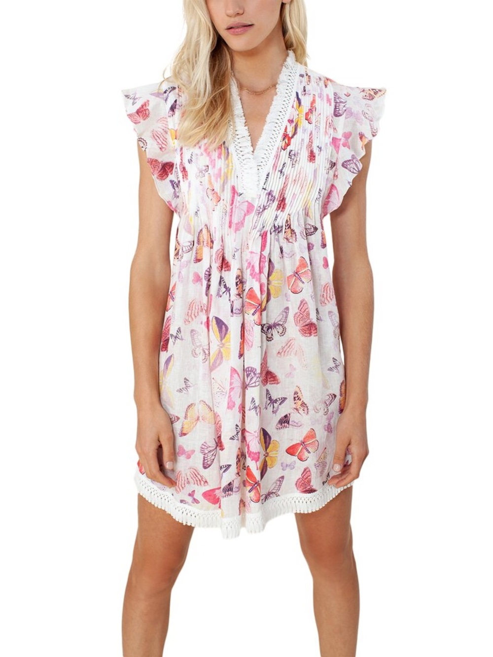 Hale Bob Printed Linen Mini Dress XS New